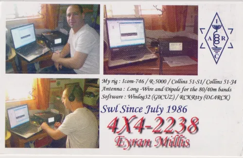 4X4-2238 SWL QSL kartı