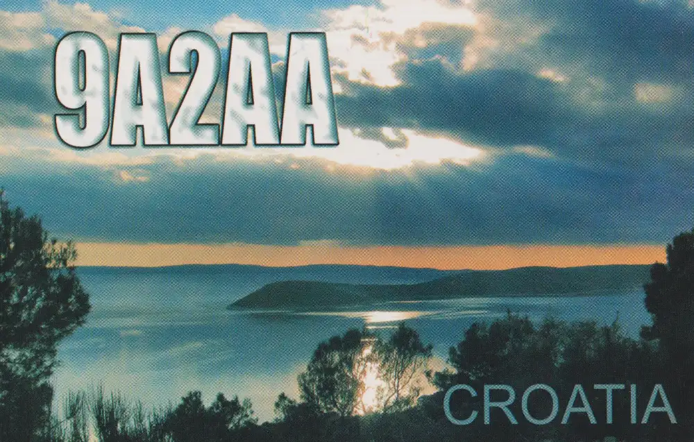 Carte QSL de l’indicatif radioamateur 9A2AA