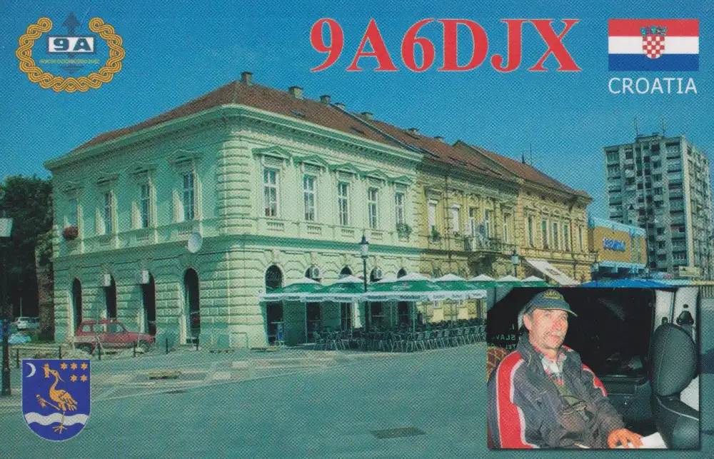 Carte QSL de l’indicatif radioamateur 9A6DJX