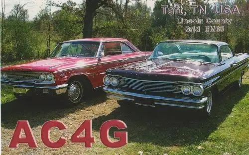 AC4G çağrı işaretine ait QSL kartı