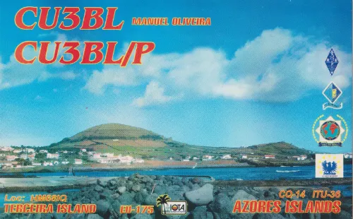 QSL card of the amateur radio callsign CU3BL