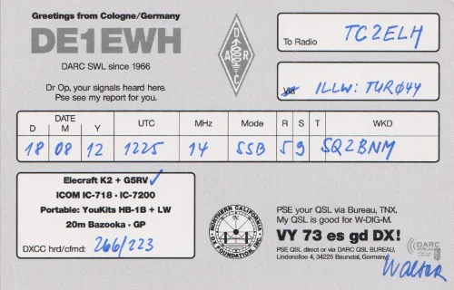 DE1EWH SWL-QSL-Karte