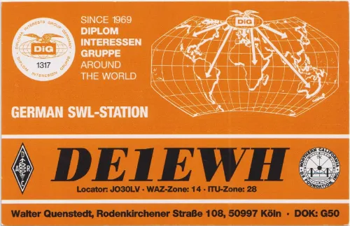 DE1EWH SWL-QSL-Karte