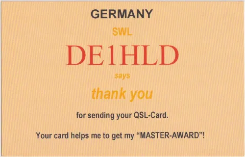 DE1HLD SWL-QSL-Karte