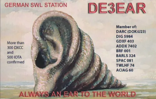 DE3EAR SWL-QSL-Karte