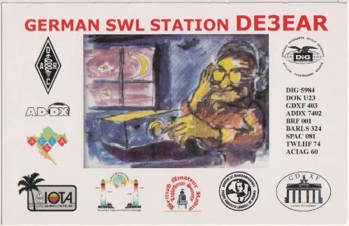 DE3EAR SWL-QSL-Karte