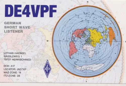 DE4VPF tarjeta QSL SWL