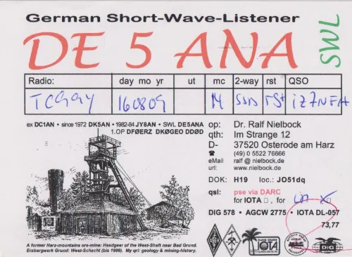 DE5ANA tarjeta QSL SWL
