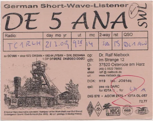 DE5ANA tarjeta QSL SWL