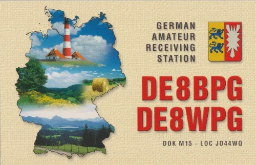 DE8BPG tarjeta QSL SWL