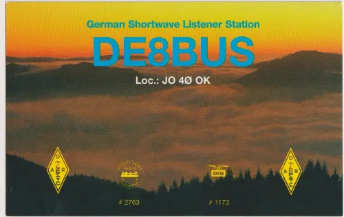 DE8BUS tarjeta QSL SWL