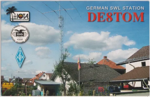 DE8TOM tarjeta QSL SWL