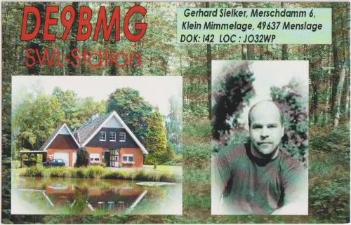 DE9BMG tarjeta QSL SWL
