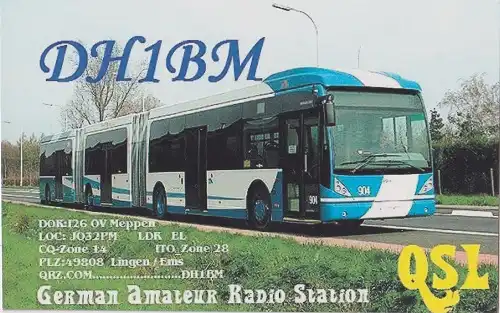 DH1BM çağrı işaretine ait QSL kartı