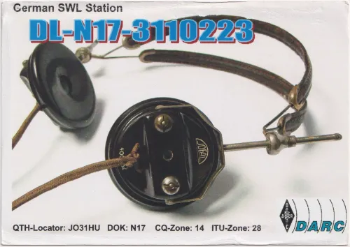 DL-N17-3110223 tarjeta QSL SWL
