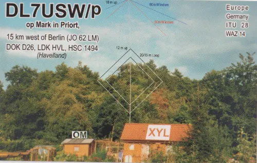 QSL card of the amateur radio callsign DL7USW