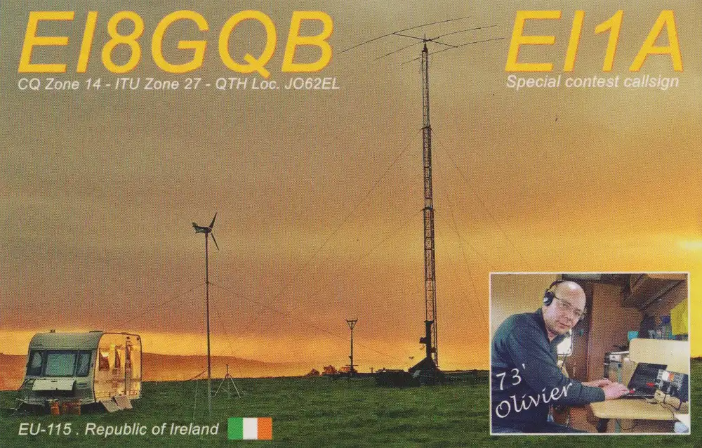 Carte QSL de l’indicatif radioamateur EA1A