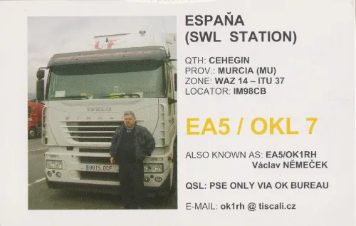 EA5-OKL7 SWL QSL kartı