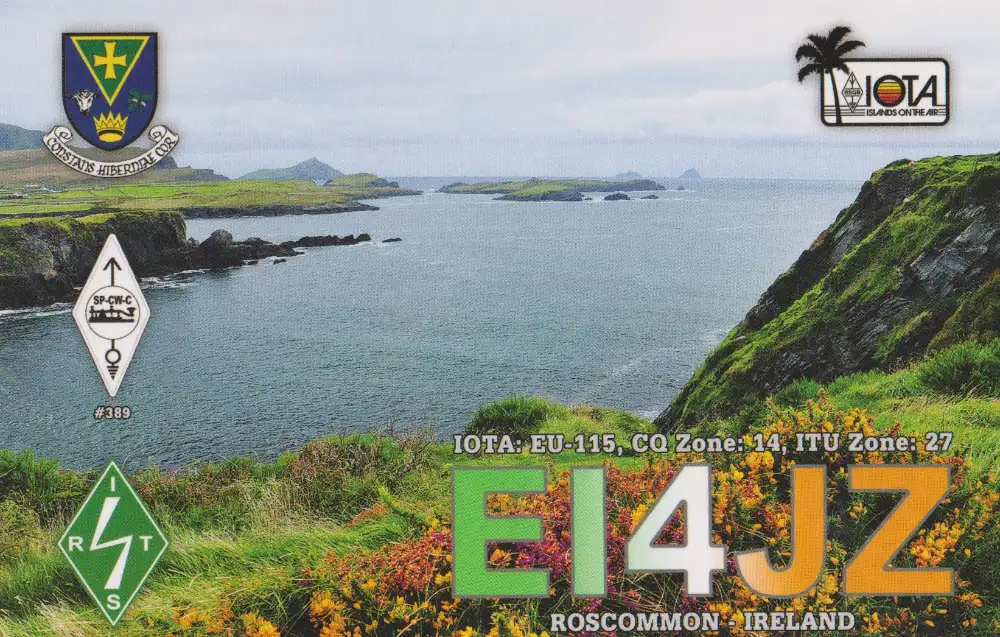 Carte QSL de l’indicatif radioamateur EI4JZ
