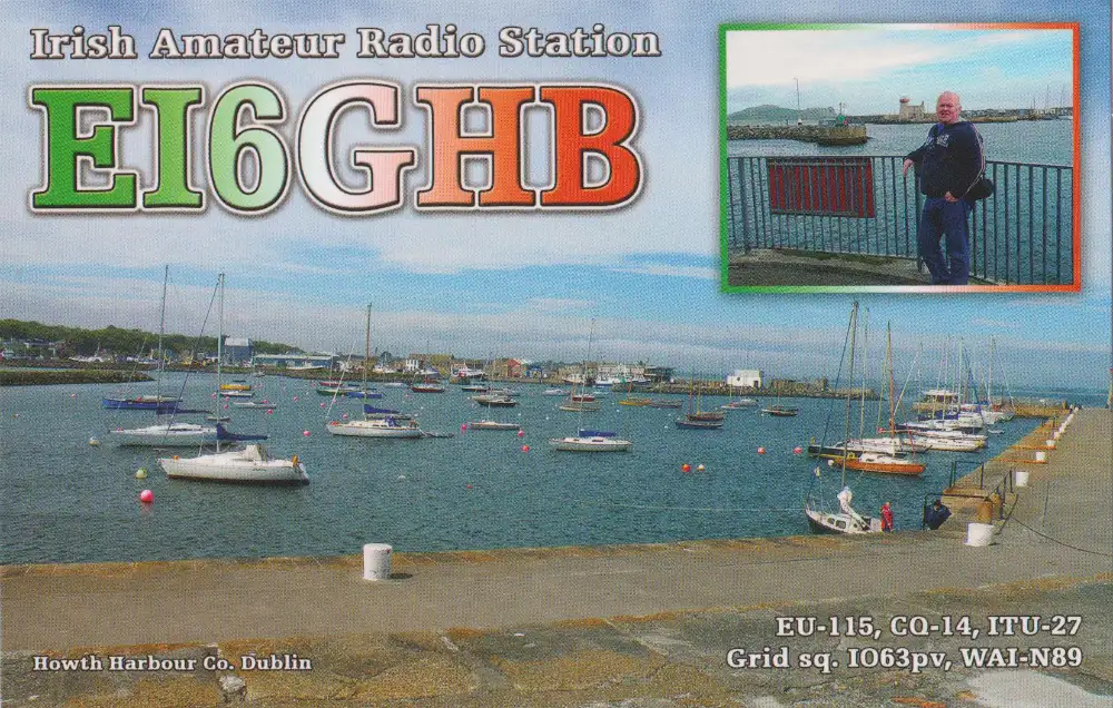 Carte QSL de l’indicatif radioamateur EI6GHB