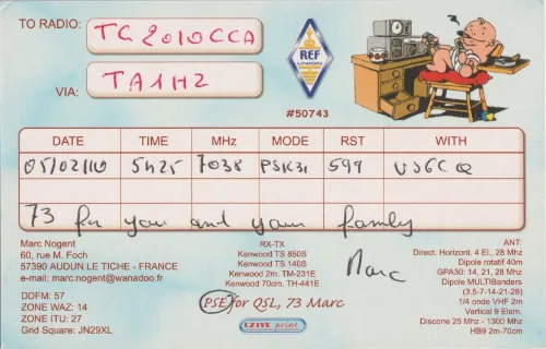 F-11734 SWL QSL kartı