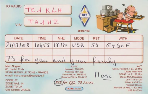 F-11734 SWL QSL kartı