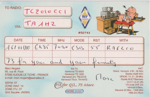 F-11734 SWL QSL kartı