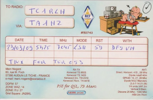 F-11734 SWL QSL kartı