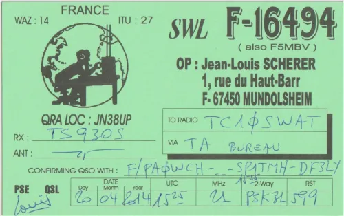 F-16494 SWL-QSL-Karte