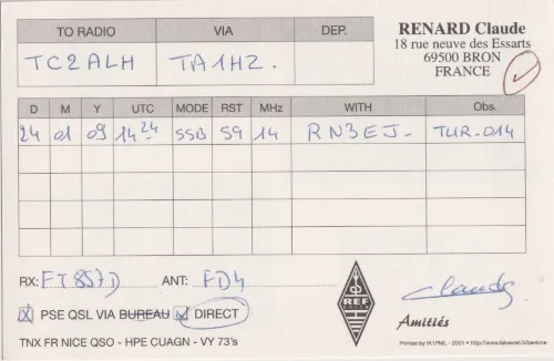 F-17769 carte QSL SWL