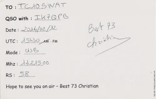 F-60639 carte QSL SWL