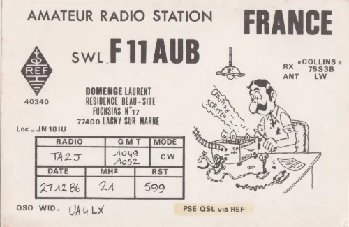 F11AUB carte QSL SWL