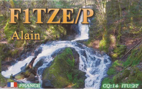 QSL card of the amateur radio callsign F1TZE