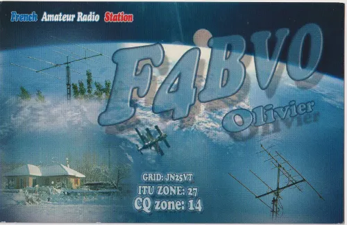 Carte QSL de l’indicatif radioamateur F4BVO