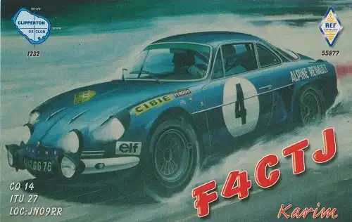 F4CTJ çağrı işaretine ait QSL kartı