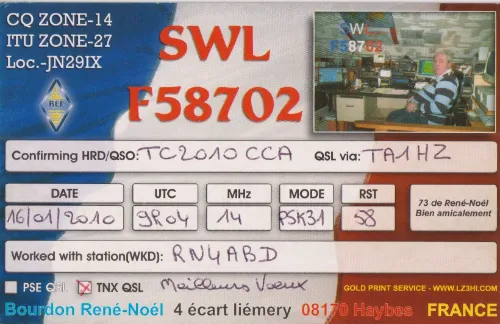 F58702 SWL-QSL-Karte