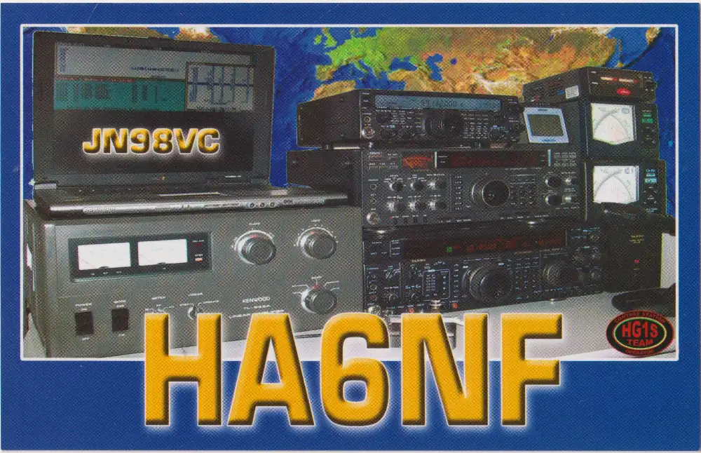 Carte QSL de l’indicatif radioamateur HA6NF