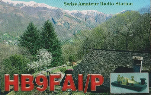 QSL card of the amateur radio callsign HB9FAI