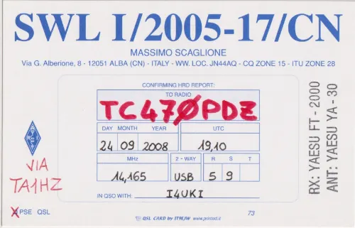 I-2005-17-CN SWL-QSL-Karte
