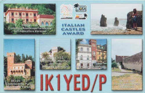 QSL card of the amateur radio callsign IK1YED