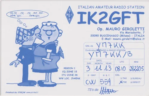 IK2GFT SWL-QSL-Karte