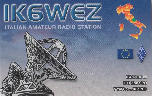 Carte QSL de l’indicatif radioamateur IK6WEZ