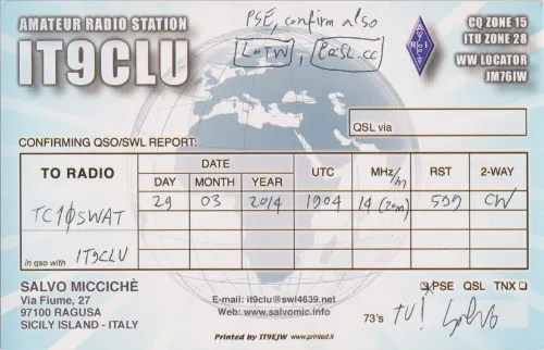 IT94639 carte QSL SWL
