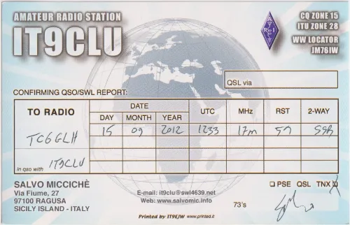 IT94639 carte QSL SWL