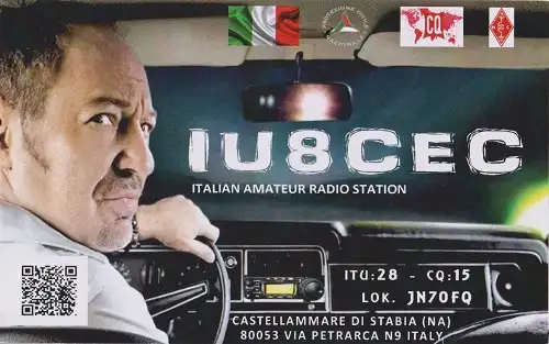 IU8CEC çağrı işaretine ait QSL kartı