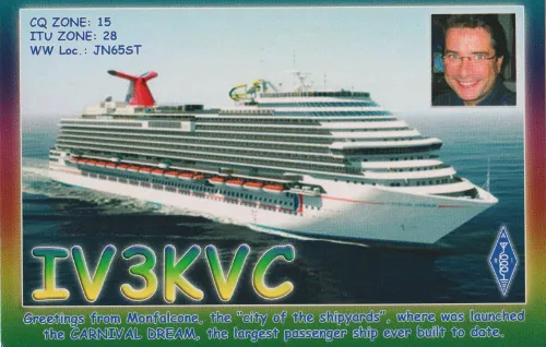 Carte QSL de l’indicatif radioamateur IV3KVC
