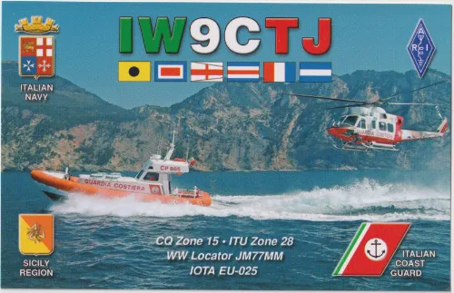 Carte QSL de l’indicatif radioamateur IW9CTJ