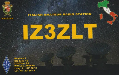 Carte QSL de l’indicatif radioamateur IZ3ZLT