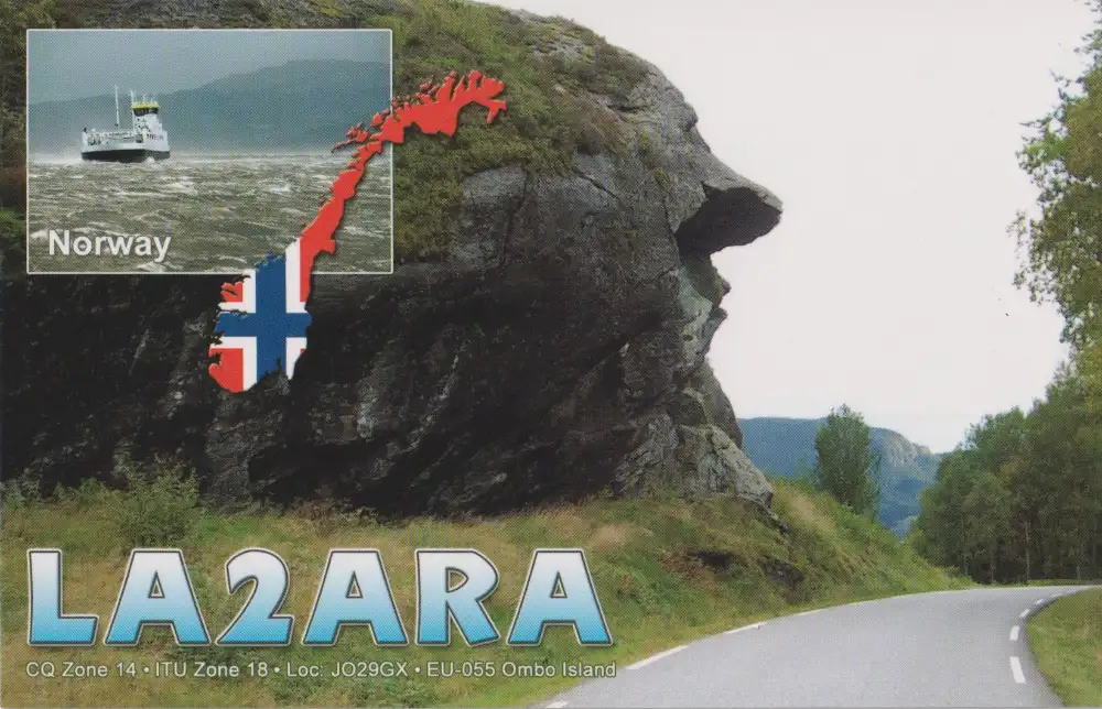 Carte QSL de l’indicatif radioamateur LA2ARA