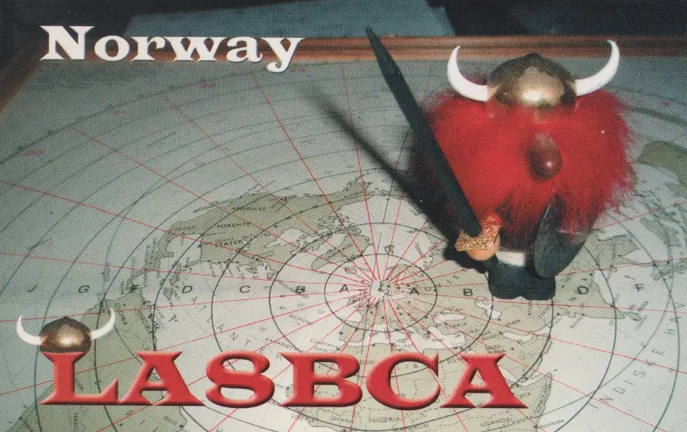Carte QSL de l’indicatif radioamateur LA8BCA